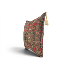 Fabric Pillow, Fabric Pillow 18x18, Moss Green Morocco Pattern Tulip Turkish Fabric Pillow, Decorative Accent and Throw Pillow