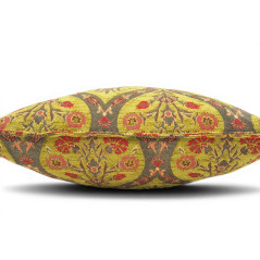 Turkish Fabric Pillow Cover 18x18, Pistachio Green Boho Throw Pillow,Morocco Tulip Pattern Decorative Sofa Accent Ethnic Cushion