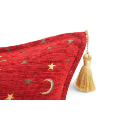 Turkish Fabric Pillow Cover 18x18, Red Boho Throw Pillow, Arabian Night Pattern Decorative Sofa Accent Ethnic Cushion Case