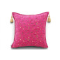 Turkish Fabric Pillow Cover 18x18, Mazenda Pink Boho Throw Pillow, Arabian Night Pattern Decorative Sofa Accent Ethnic Cushion