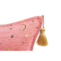 Turkish Fabric Pillow Cover 18x18, Pale Pink Boho Throw Pillow, Arabian Night Pattern Decorative Sofa Accent Ethnic Cushion Case