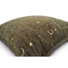 Turkish Fabric Pillow Cover 18x18, Moss Green Boho Throw Pillow,Arabian Night Pattern Decorative Sofa Accent Ethnic Cushion Case