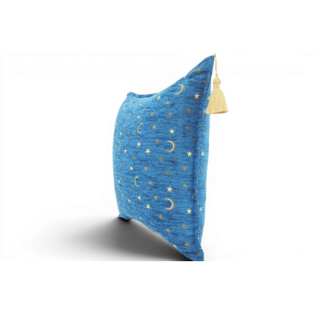 Turkish Fabric Pillow 18x18,Navy Blue Arabian Night Pattern Decorative Ottoman Fabric Pillow