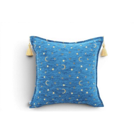 Fabric Pillow,Fabric Pillow 18x18,Navy Blue Arabian NIght Pattern Turkish Fabric Pillow Cover,Decorative Accent and Throw Pillow