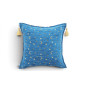 Turkish Fabric Pillow Cover 18x18, Royal Blue Boho Throw Pillow,Arabian Night Pattern Decorative Sofa Accent Ethnic Cushion Case