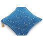 Turkish Fabric Pillow Cover 18x18, Royal Blue Boho Throw Pillow,Arabian Night Pattern Decorative Sofa Accent Ethnic Cushion Case