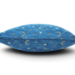 Turkish Fabric Pillow Cover 18x18, Royal Blue Boho Throw Pillow,Arabian Night Pattern Decorative Sofa Accent Ethnic Cushion Case
