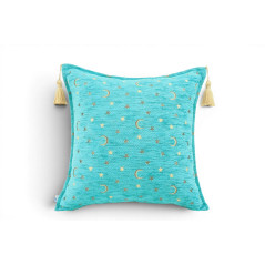 Fabric Pillow,Fabric Pillow 18x18,Turquoise Blue Arabian NIght Pattern Turkish Fabric Pillow,Decorative Accent and Throw Pillow