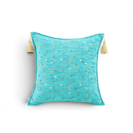 Fabric Pillow,Fabric Pillow 18x18,Turquoise Blue Arabian NIght Pattern Turkish Fabric Pillow,Decorative Accent and Throw Pillow