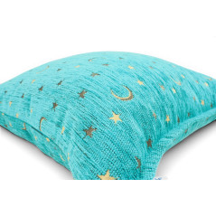 Turkish Fabric Pillow Cover 18x18, Turquoise Blue Boho Throw Pillow, Arabian Night Pattern Decorative Sofa Accent Ethnic Cushion